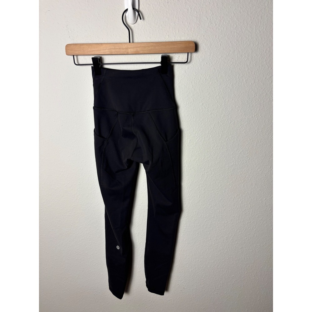 Lululemon Wunder Train High-Rise Tight with Pockets 25" Black LW5GJ4S Size 0 - Picture 2 of 3